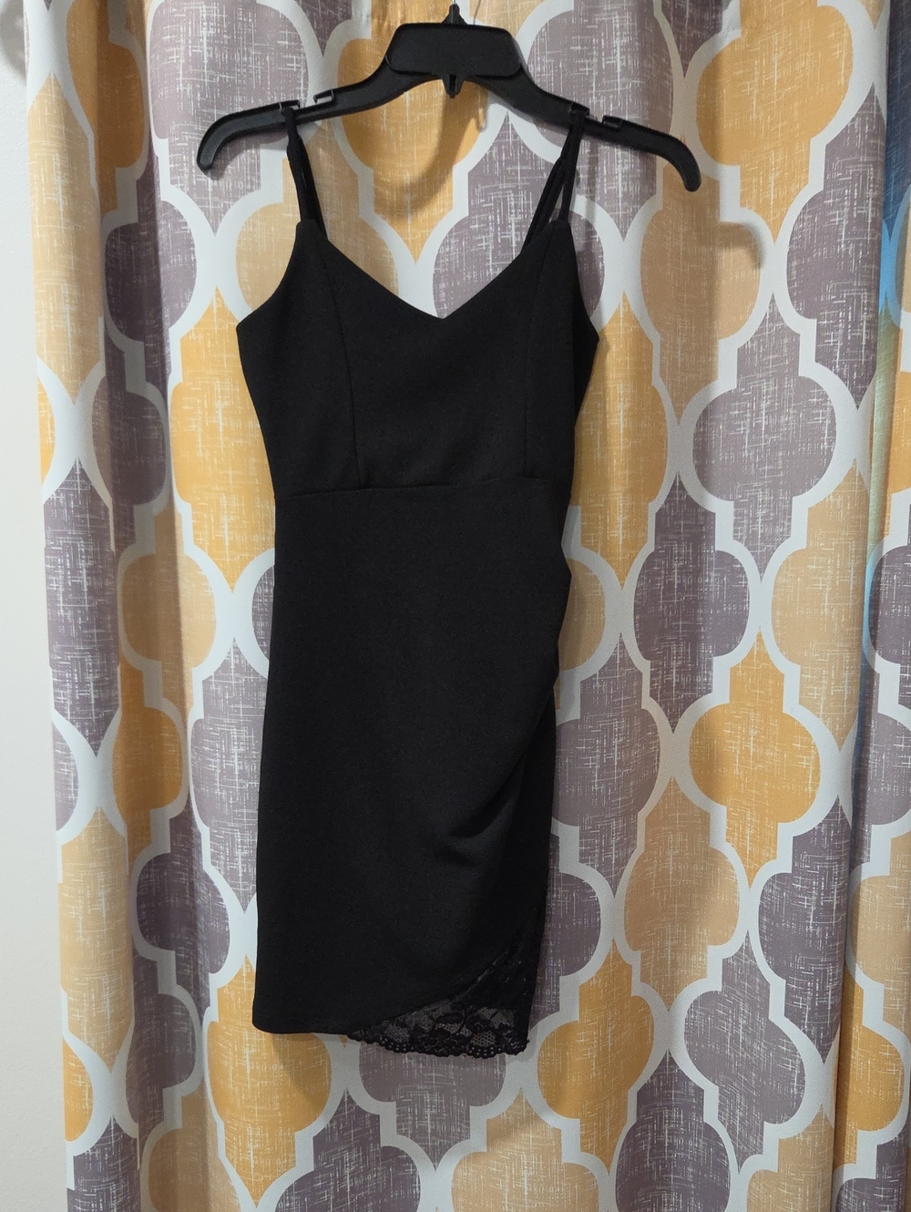 Almost Famous Black Lace-Hem Slip with Adjustable Straps